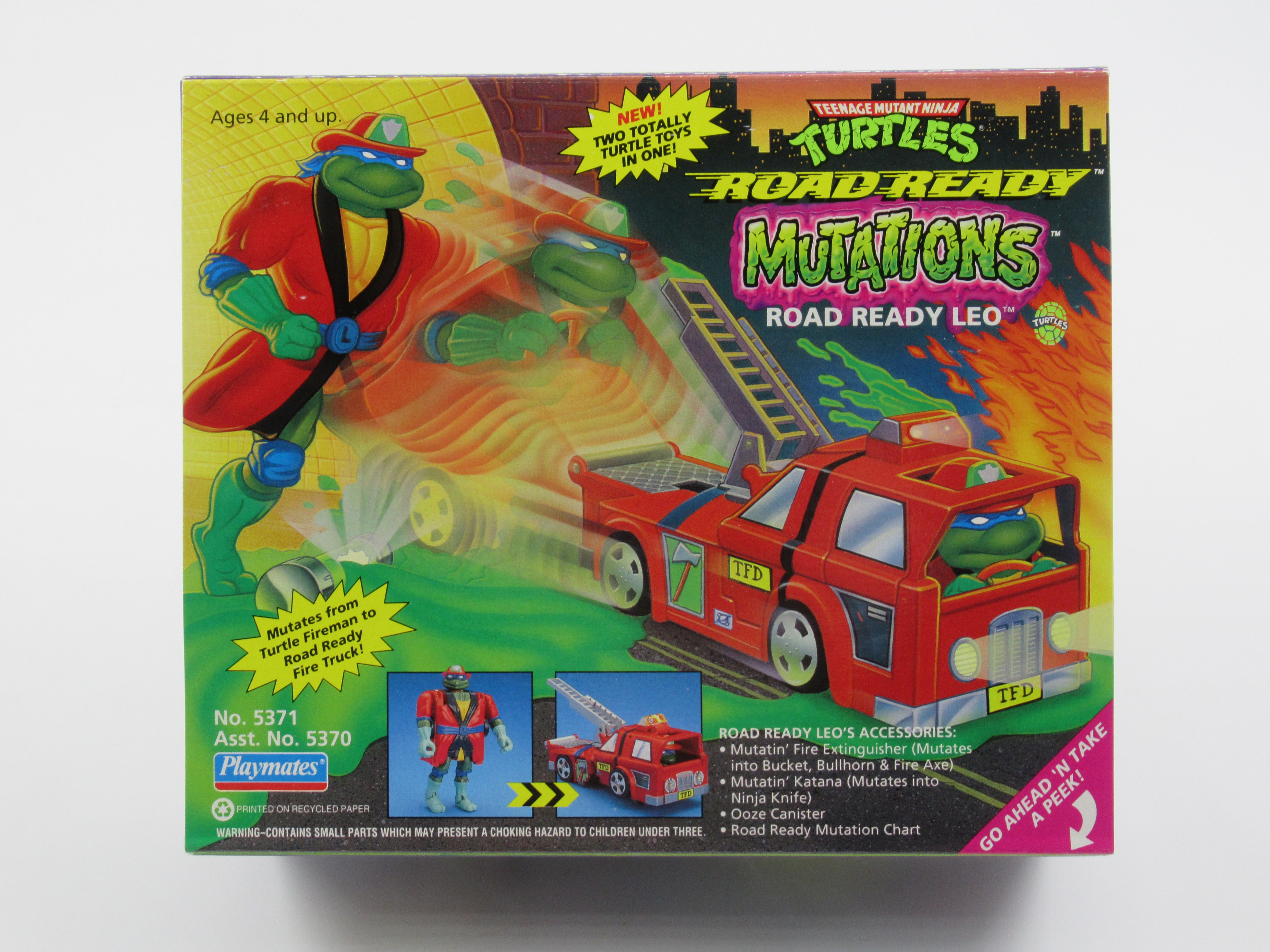 Teenage Mutant Ninja Turtles Leo + Don Road Ready Mutations 4.5" Figures TMNTs - Playmates (1993)
